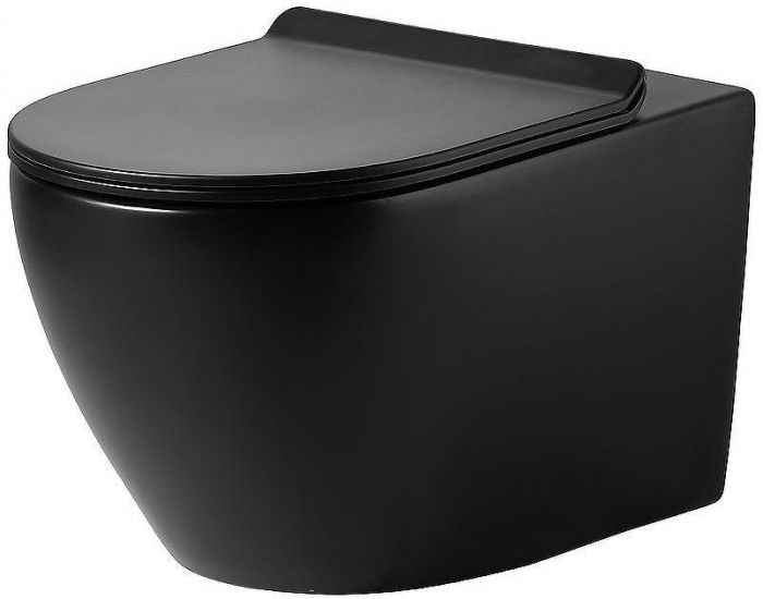 Комплект унитаза с инсталляцией Agger ATI03144+APB144 с сиденьем Микролифт и Черной матовой клавишей смыва