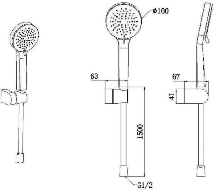 Душевой гарнитур Allen Brau Eclipse 5.E1005-BN Никель брашированный