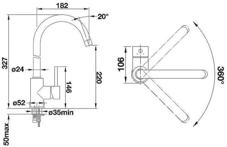 Смеситель для кухни Blanco Mida 524204 Белый