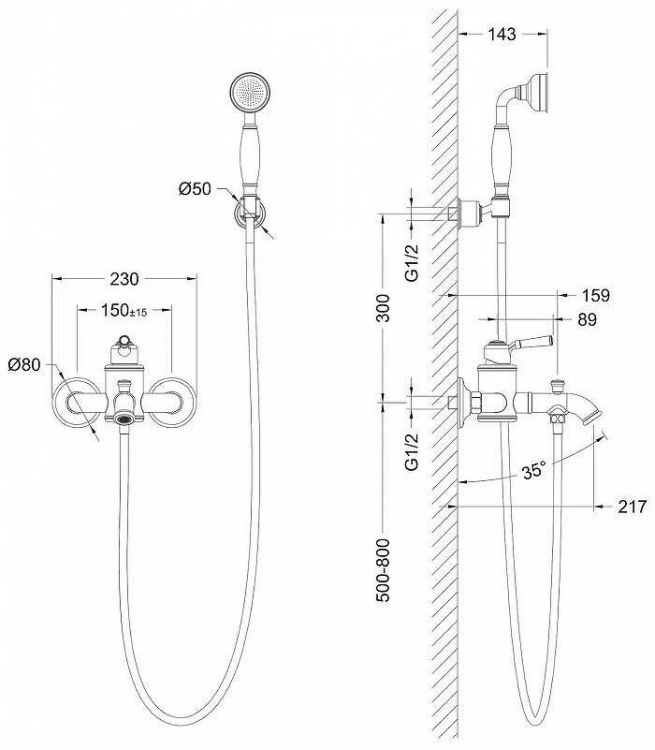 Смеситель для ванны Timo Arisa 5314/03Y Черный Смеситель для ванны Timo Arisa 5314/03Y Черный