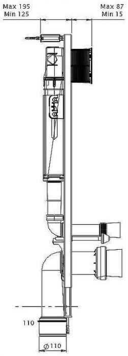 Комплект унитаза с инсталляцией Azario Geno AZ-8010-1000+AZ-8200-0045+AZ-2196D с сиденьем Микролифт и Белой Хром клавишей смыва