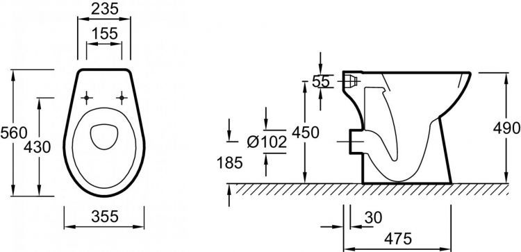 Унитаз напольный Jacob Delafon E1738-00