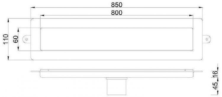 Душевой лоток Boheme Premium Linear 80 982-80-GM с решеткой Оружейная сталь