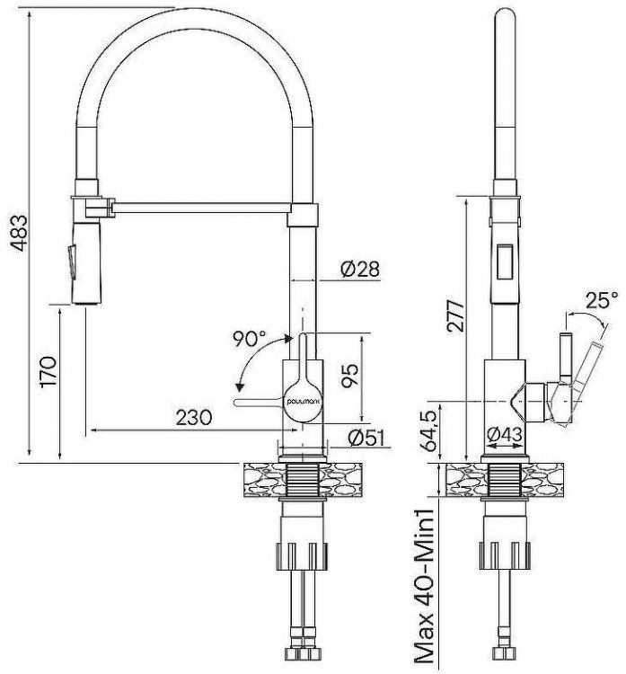 Смеситель для кухни Paulmark Halt Ha214021-BG Брашированное золото Смеситель для кухни Paulmark Halt Ha214021-BG Брашированное золото