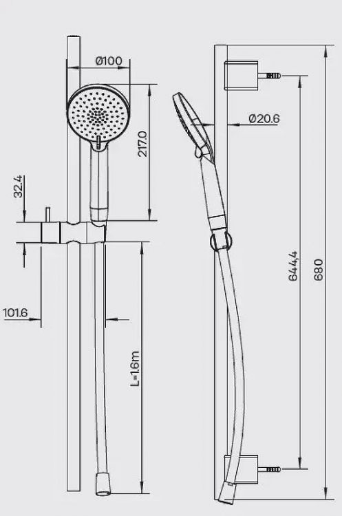 Душевой гарнитур Splendy Sense R SR20958R1001CR цвет Хром