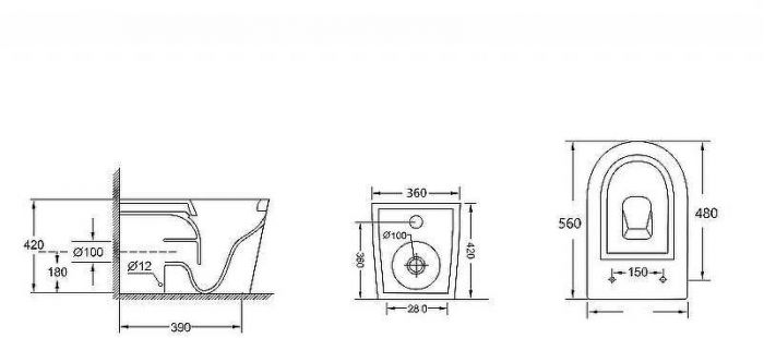 Унитаз Abber Bequem AC1113 приставной с сиденьем Микролифт