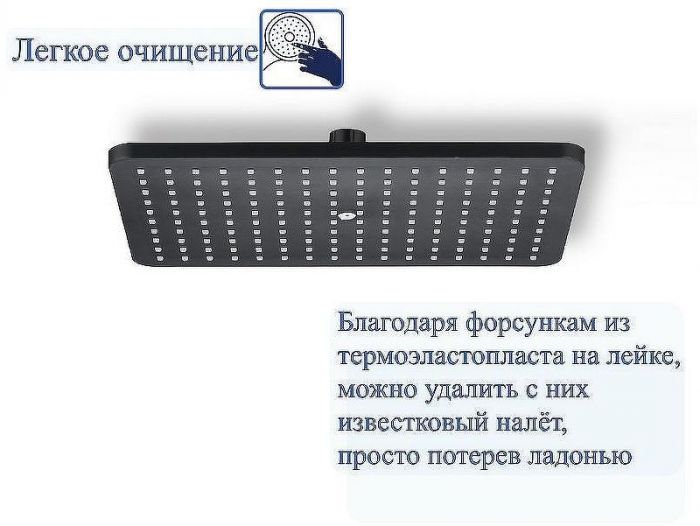 Верхний душ Bond Cube B03-9988 Черный матовый