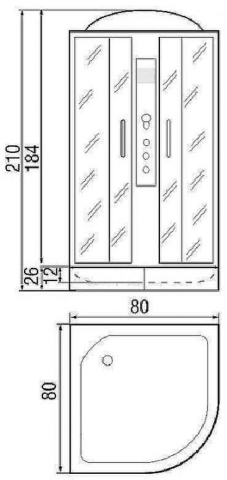 Душевая кабина River Dunay 80x80 МТ 10000003136 с поддоном