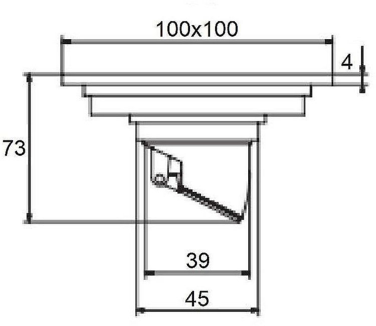 Душевой трап Orange 100x100 TR01-005ni с решеткой Никель