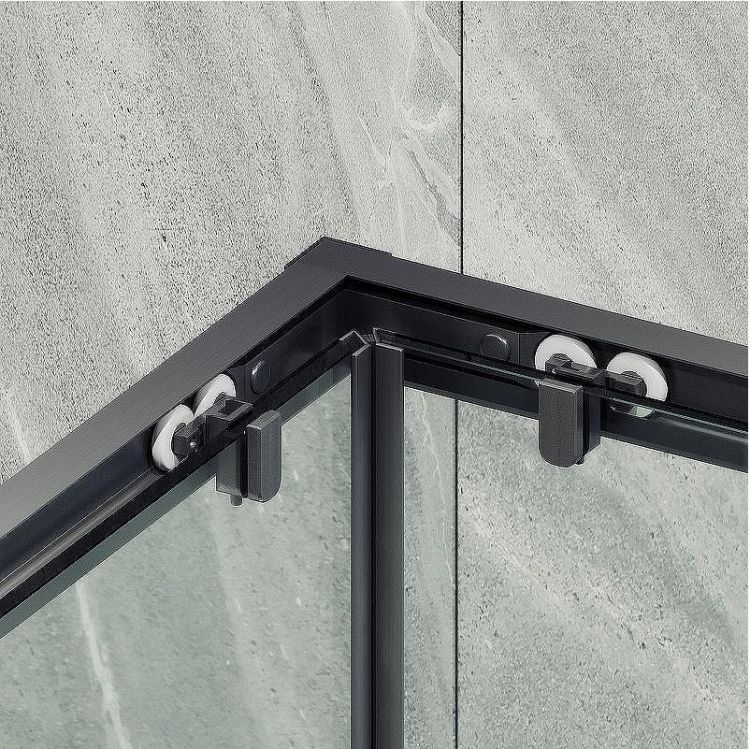 Душевой уголок Maybah Glass MGY-1324-6 1000x1000x1950 раздвижной профиль Черный стекло прозрачное