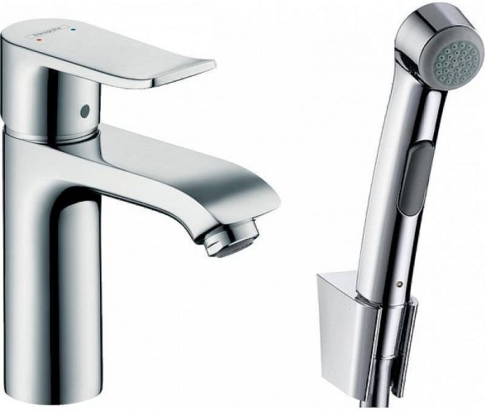 Смеситель для раковины Hansgrohe Metris 31285000 с гигиеническим душем Хром