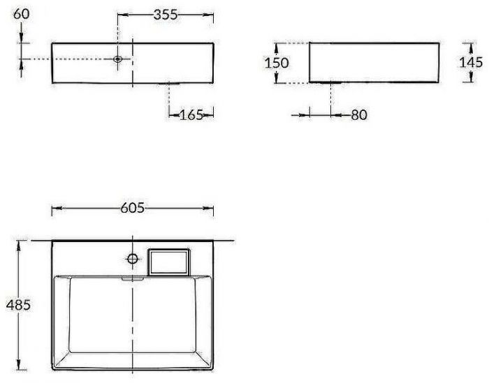 Раковина Kerama Marazzi Logica 60 LO.wb.60.1 Белая глянцевая