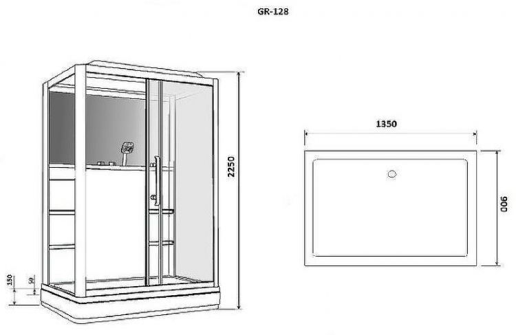 Душевая кабина Grossman 135x90 GR128L с гидромассажем