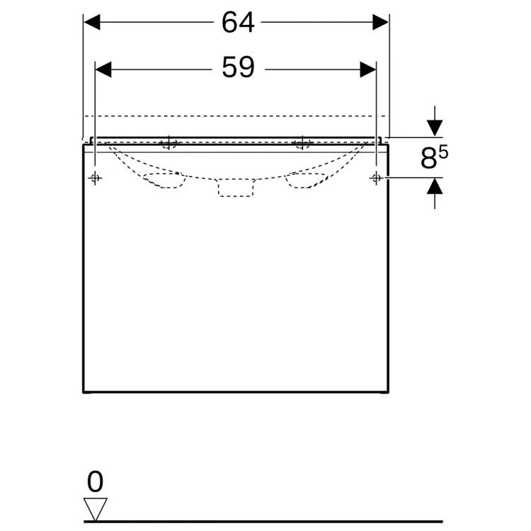 Тумба под раковину Geberit Acanto , 64x48, песчаный [500.610.JL.2]
