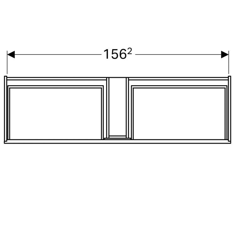 Тумба под раковину Geberit Xeno? 1595х350х475 мм, 2 ящика, белый  матовый [500.346.01.1]