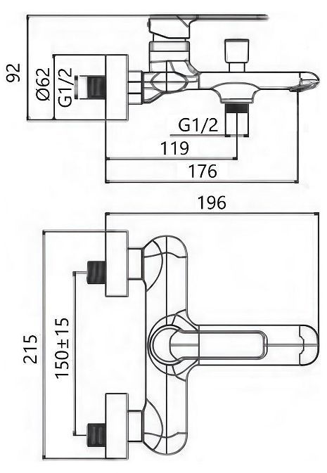 Смеситель для ванны Maretti Aria AR22RF845 цвет Хром