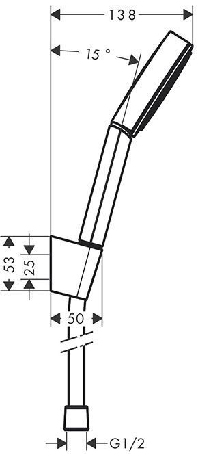 Hansgrohe Pulsify 1j Porter-набор Душевой гарнитур, ручной душ, настенный держатель и шланг 125см., цвет: белый матовый