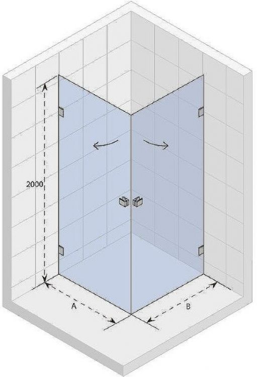Душевой уголок Riho SZ Scandic NXT Х209 77х87 L/P G001106120 (GX12072C0) профиль Хром стекло прозрачное