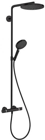 Hansgrohe Raindance Душевая стойка с термостатом 1jet (верхний душ 240мм, ручной душ с держателем), цвет: черный матовый
