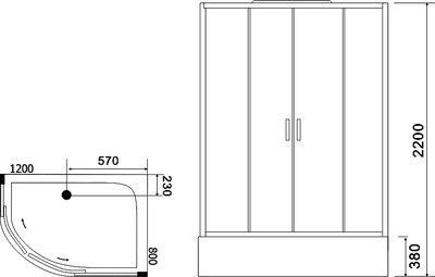 Душевая кабина Black&White Galaxy G5507 R Душевая кабина Black&White Galaxy G5507 R