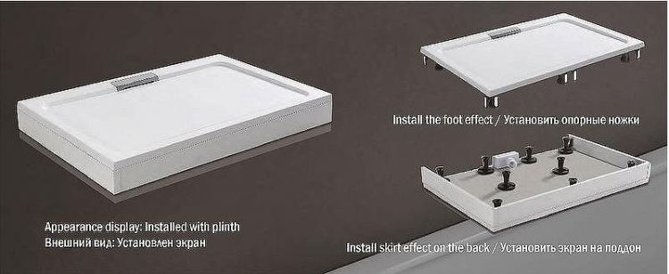 Душевой поддон из искусственного камня WeltWasser WW TRS 14090 STONE-BL 140x90 10000004384 Черный