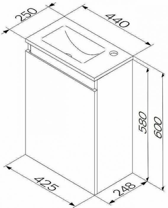 Тумба под раковину AM.PM X-Joy 45 M85AFHX0451WG подвесная Белый глянец