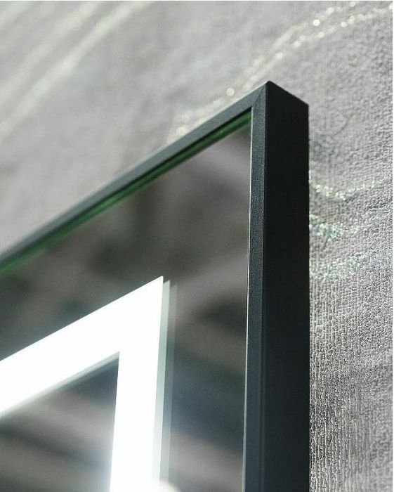 Зеркало BelBagno Kraft 70 SPC-KRAFT-700-800-LED-TCH-WARM-NERO с подсветкой Черное с сенсорным выключателем и подогревом