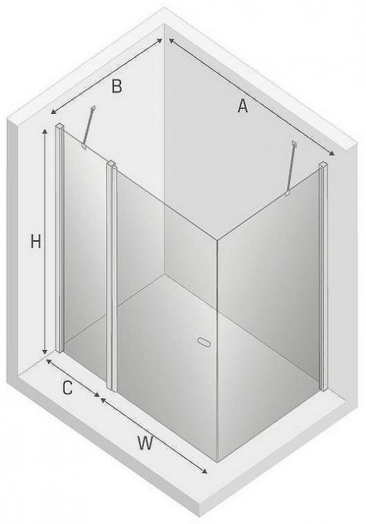 Душевой уголок New Trendy New Soleo Chrome 90x120 K-0651 профиль Хром стекло прозрачное