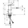 Hansgrohe Tecturis S Смеситель для биде, на 1 отв., с донным клапаном, цвет: черный матовый