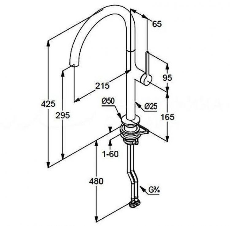 Смеситель для кухни Kludi Reef 508030575 цвет Хром