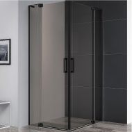 Душевой уголок Cezares Slider 110х100 SLIDER-AH-2-90/100-100/110-BR-NERO профиль Черный матовый стекло бронзовое