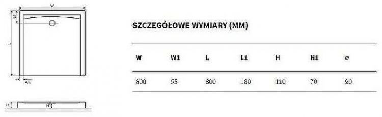 Акриловый поддон для душа Excellent Forma Compact 80x80 BREX.FOR08WHC Белый