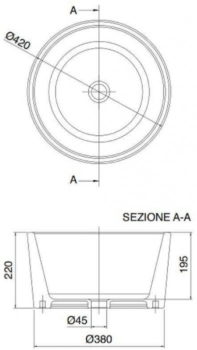 Раковина-чаша Scarabeo Bucket 42 8807 цвет Белый