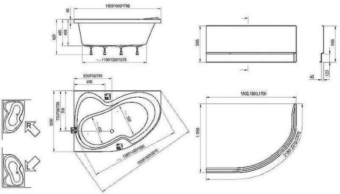 Акриловая ванна Ravak Rosa II 160x105 R CL21000000 без гидромассажа