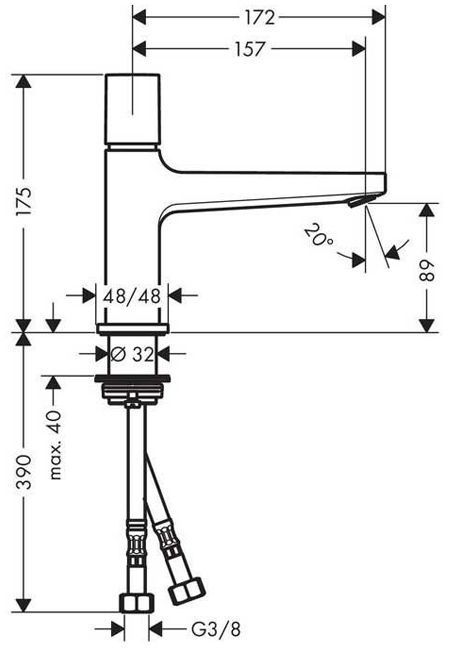 Hansgrohe Metropol смеситель для раковины однорычажный, 100, цвет: хром