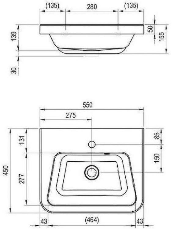 Раковина Ravak 10° 55 XJI01155000 Белая