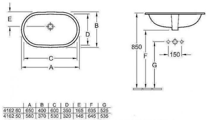 Раковина Villeroy&Boch O.Novo 58 416250R1 Альпийский белый