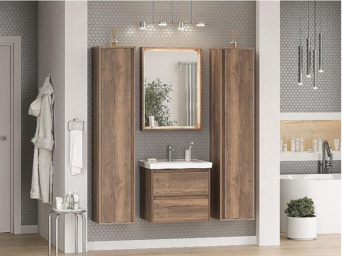 Зеркало Brevita Dallas 60 DAL-02060-074 с подсветкой Дуб Галифакс олово с сенсорным выключателем