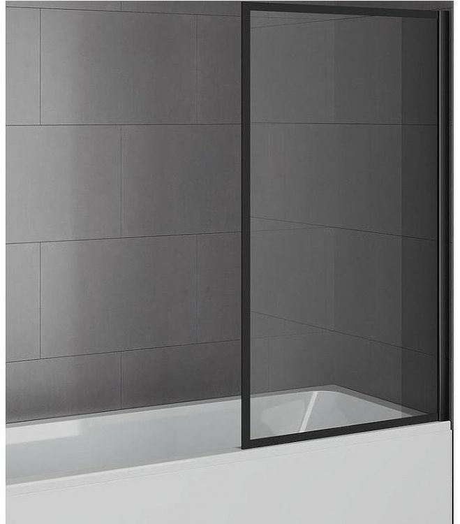 Шторка на ванну Paini 80x140 Paini-ScreenWT80F профиль Черный матовый стекло прозрачное