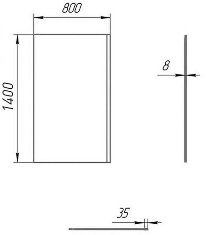 Шторка на ванну Paini 80x140 Paini-ScreenWT80F профиль Черный матовый стекло прозрачное