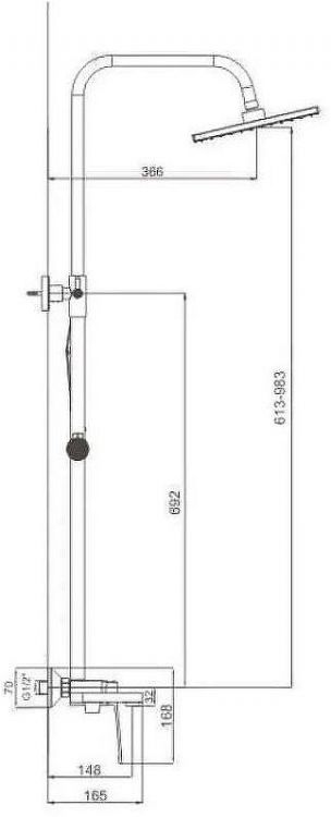 Душевая система D-Lin D10A15 Черная матовая Душевая система D-Lin D10A15 Черная матовая