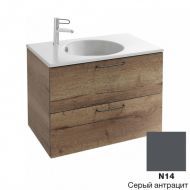 Тумба под раковину Jacob Delafon Odeon Rive Gauche 80 см EB2522-R7-N14 серый антрацит, ручки медные