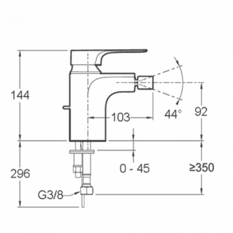 Смеситель для биде Jacob Delafon Aleo+ E72317-CP, хром Смеситель для биде Jacob Delafon Aleo+ E72317-CP, хром