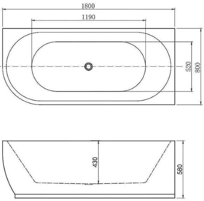 Акриловая ванна Aquanet Elegant B 180х80 260049 без гидромассажа
