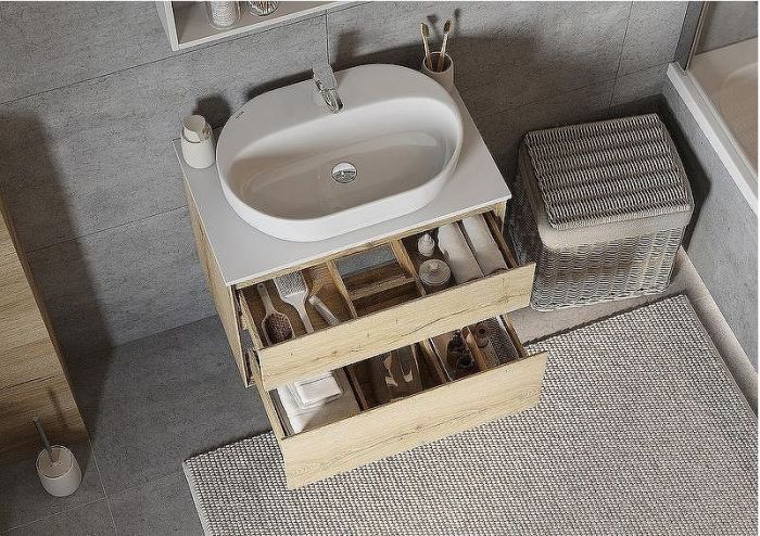 Тумба под раковину Aquaton Либерти 75 1A279501LYC70 подвесная Дуб эльвезия