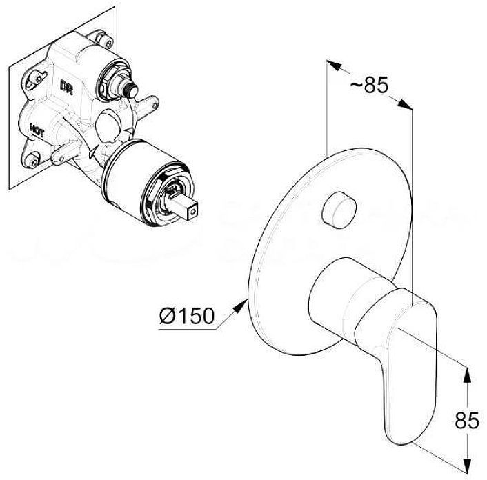 Смеситель для душа Kludi X1 327590575 цвет Хром Смеситель для душа Kludi X1 327590575 цвет Хром