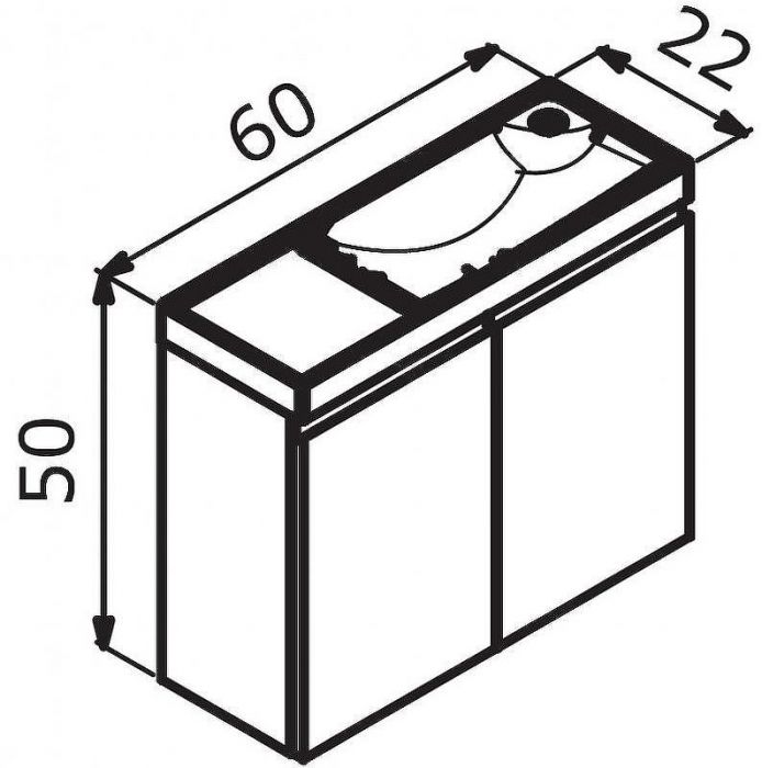 Тумба с раковиной Orka Ferla 60 5004323 подвесная Синяя матовая