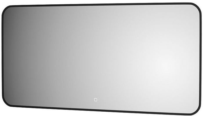 Зеркало Defesto Aura 120х60 DF 2978SH с подсветкой 34W-3000K/Сенсорный выключатель/Теплый белый свет/Черная рама