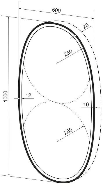 Зеркало Wellsee 7 Rays' Spectrum 50 172201990-172202000 с подсветкой цвет Черный матовый с сенсорным выключателем