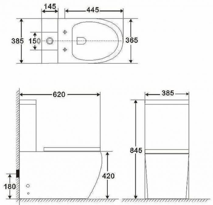 Унитаз компакт BelBagno Amanda BB051CPR без бачка и сиденья